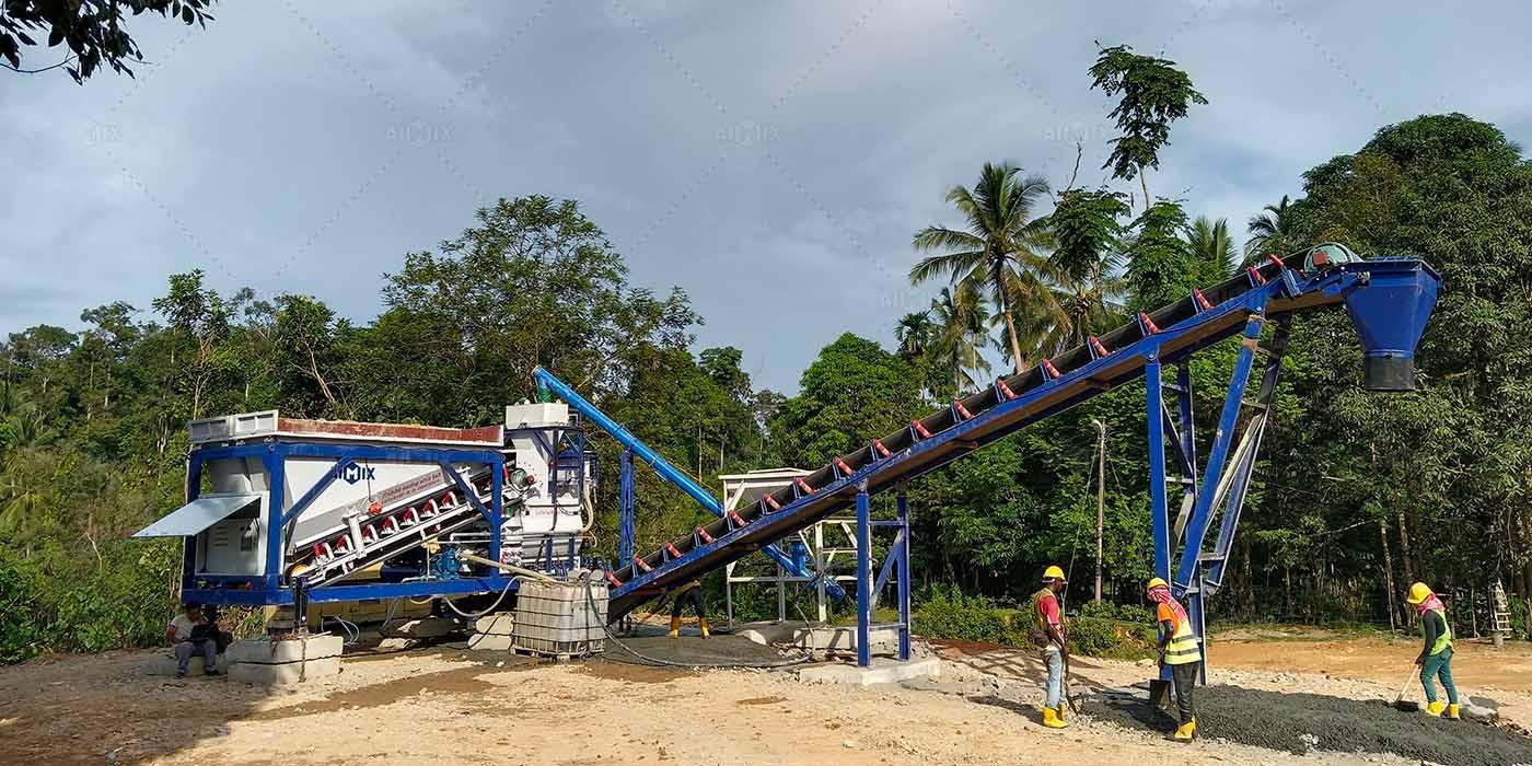 35cbm portable batch plant for producing in malaysia