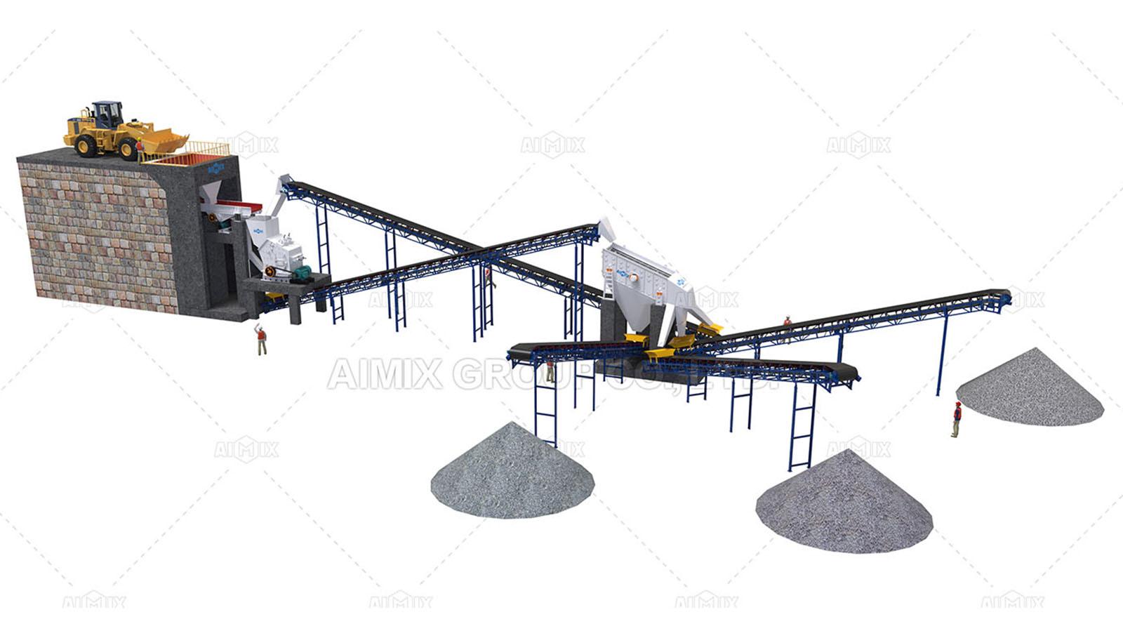 50tph stationary aggregate crushing plant for producing concrete agggregates