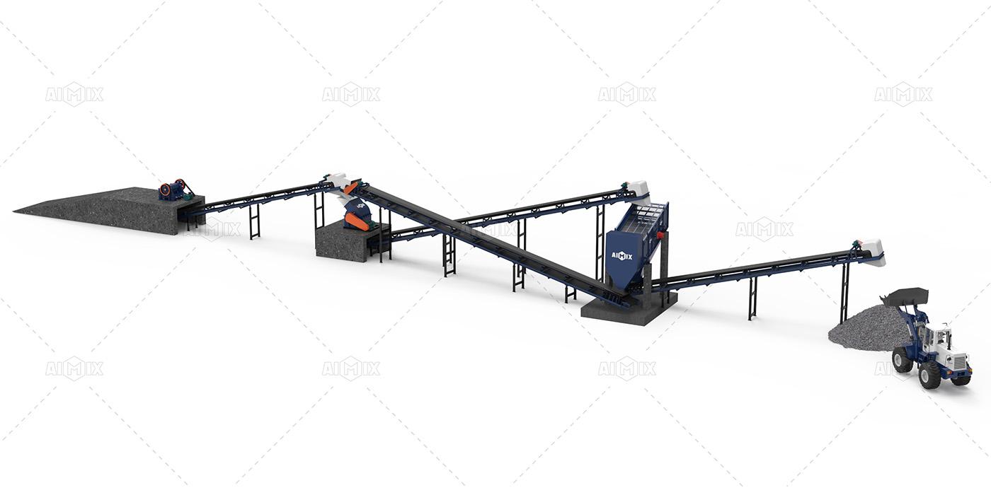 60tph limestone stationary crushing production line for aggregates production