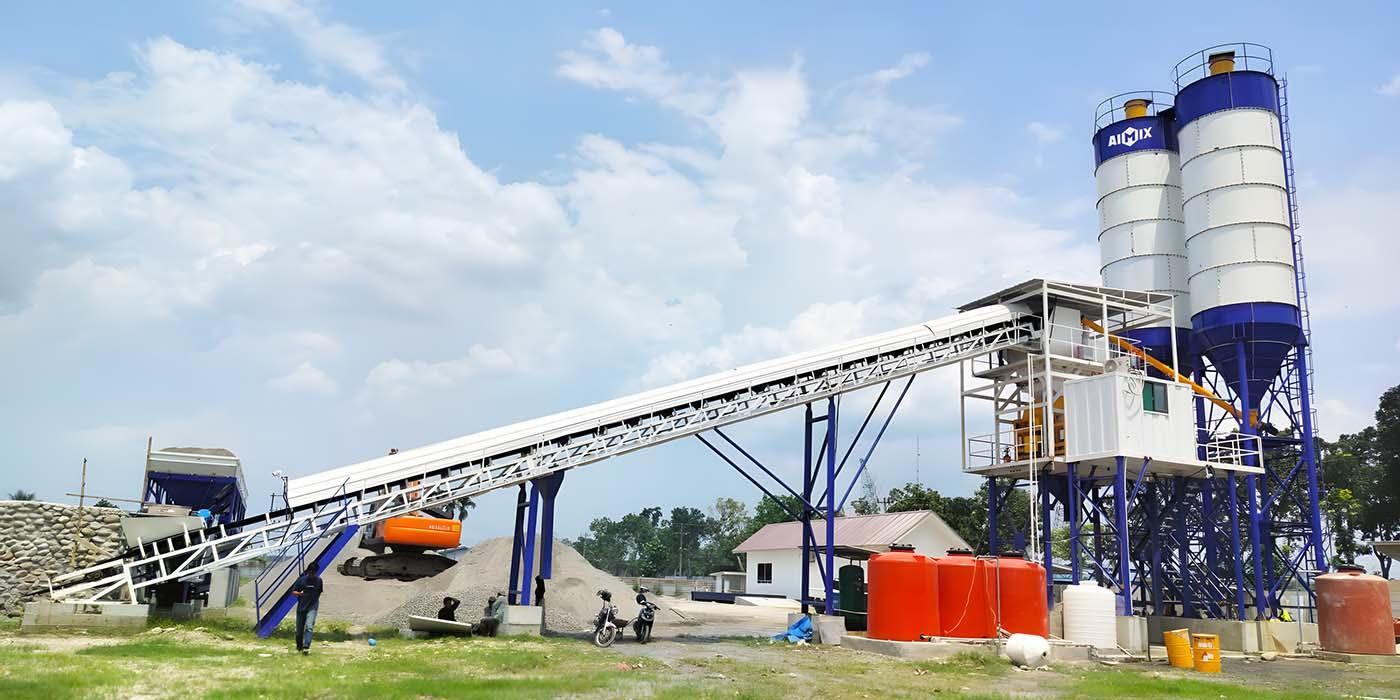 Aj 60 batching plant wet mix in indonesia