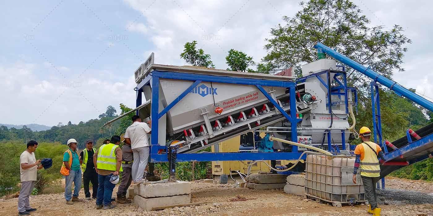Ajsy35 on site mobile batch plant in kuala malaysia