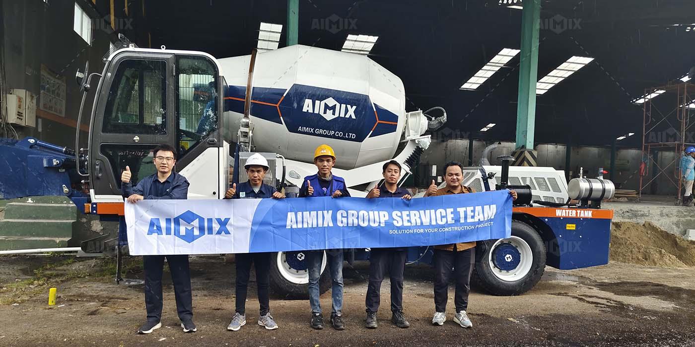As 3 5 self loading concrete mixer truck in banten indonesia